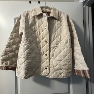 Mystree Beige Quilted Puffer Jacket
